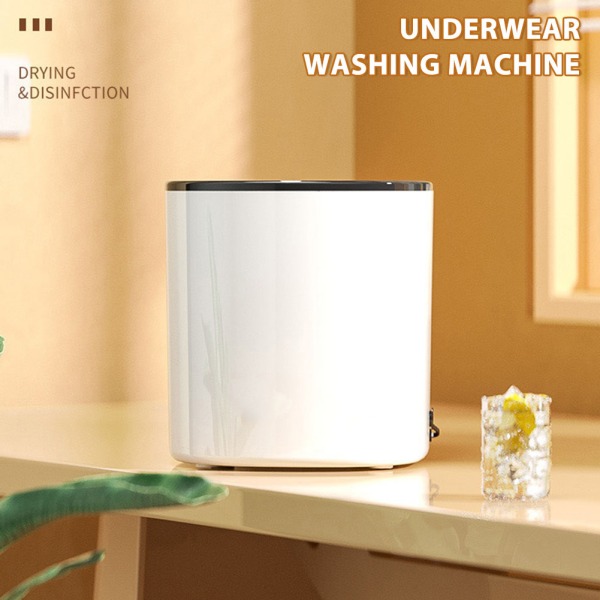 Mini Tvättmaskin För Hem Automatiska Turbiner Tvätt för Strumpor Underkläder White