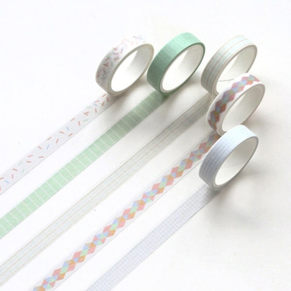 Washi Tape Scrapbooking Tillbehör Vacker självhäftande dekorativ tejp för presentförpackning anteckningsböcker A