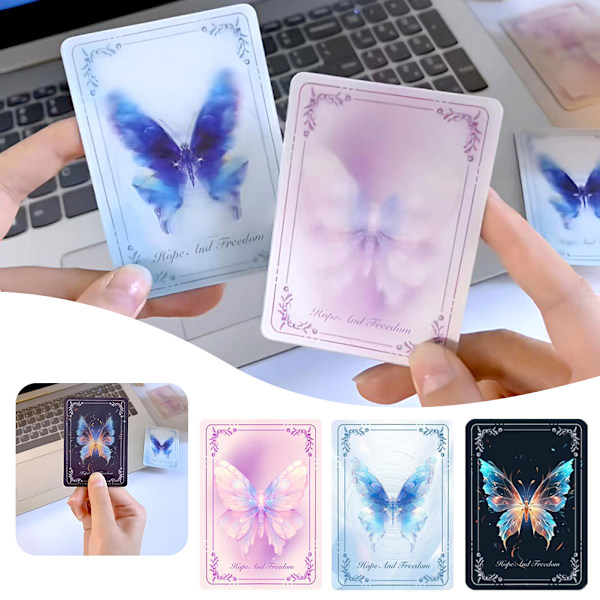 Dynamics 3D Fladdrande Fjärilar Tarot Rolig Nyhet Flygande Fjärilar Gratulationskort För Högtidsfestival Blue