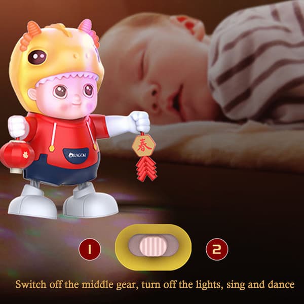 Elektriska Dancing Dragons Dockleksaker Bedårande Ljudbara barnleksaker för sovrummet 66 Songs