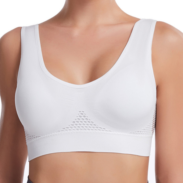 Hollow Sports BH For Women Hudvänliga Bekväma underkläder för inomhusträning White M