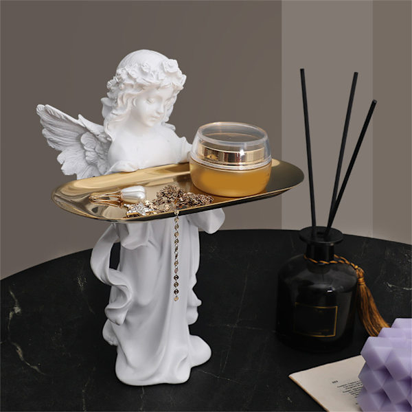 Bön ängel förvaringsbricka konst prydnader för hem Bookself TV-bänk dekor Praying Maiden Tray
