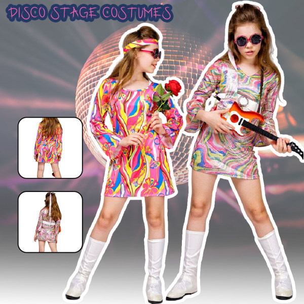 Retro Cosplay-kostym för flickor, långärmad rollspelsdräkt, temafest, scenkläder EE403 S