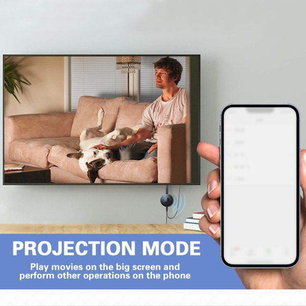 TV Streaming Samma skärm Enhet Utrymmesbesparande multimedia trådlös adapter för bildskärmar Projektor Black