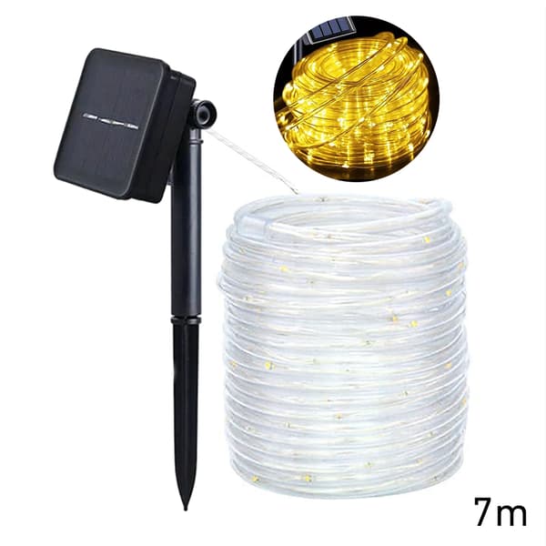 7m/12m/22m 8 lägen Solar Light String Multipurpose Vattentäta lampor för trädgårds uteplatser Warm Light 7m