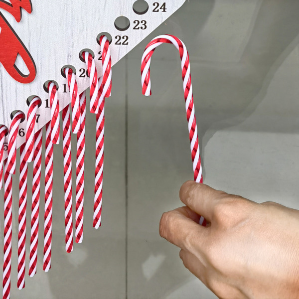 Candys Cane Advents prydnad för jul Xmas räknar ner Hängande kalender för hem butik Jm01923 Elderly