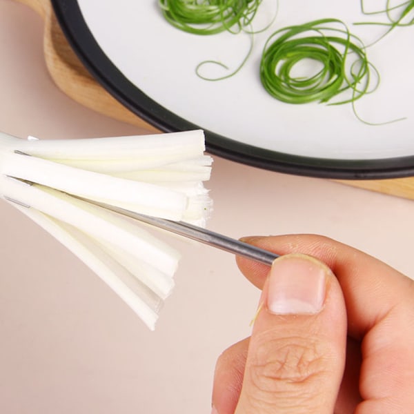 Plum Blossom Lök Shredder Rostfritt stål Scallion Slicer Grönsaksskärare Strimla DIY Slicer Köksskärning Gadget 1PCS