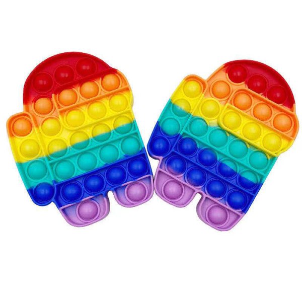 Color Push Bubble Gadgets Sensoriska leksaker, speciellt för att lindra trycket Silikon Tryckavlastande leksaker Klämmer känsla Among Us