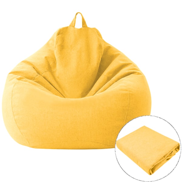 Bean Bag Cover Lazy Sofa Bekväm enfärgad Solstol Bean Bag Cover för vardagsrum Heminredning Yellow 100*120cm