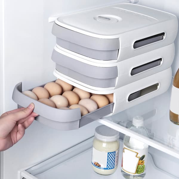 Egg Fresh Box Låda Typ Ägg Förvaringsbox För Kylskåp Fresh Keeping Box Hushållsmat Förvaringsbehållare Kök White