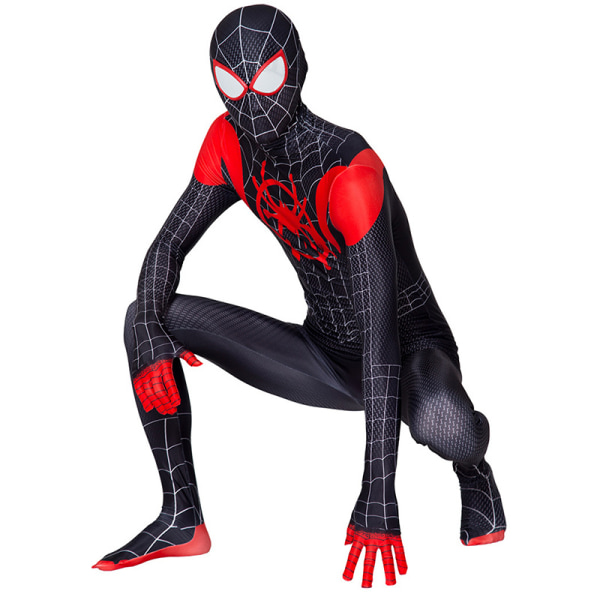 Den fantastiska Spider-Man-kostymen för vuxen/barn Halloween rollspel bär med huvudbonader Cosplay jumpsuits i ett set M