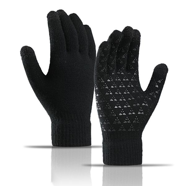 Vinter varm mössa Halsdukshandskar set Unisex vinter varm stickad mössa Halshandske för män kvinnor Gray Without Label Three piece Suit
