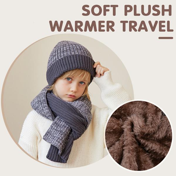 Barnmössor Scarf Set Vindtät Värmande Barnmössa för utomhusbruk Black
