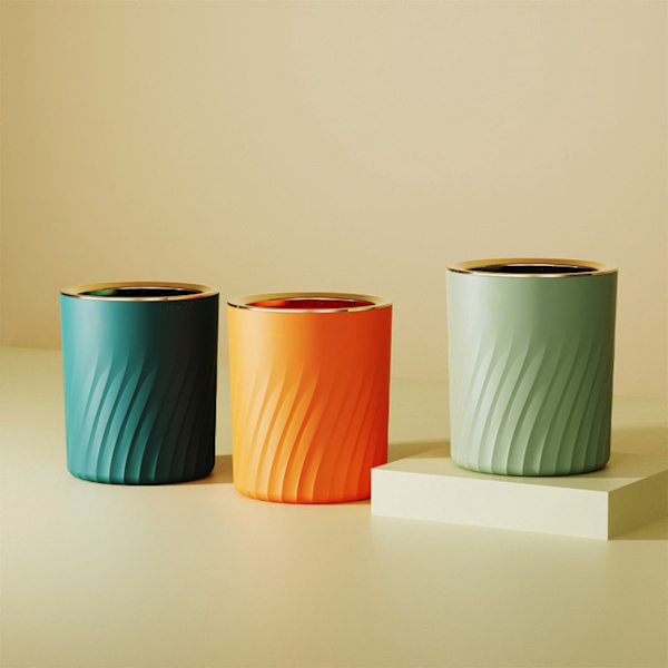 Creative Mini Desktop papperskorg Multipurpose kompakt soptunna för kontor Orange