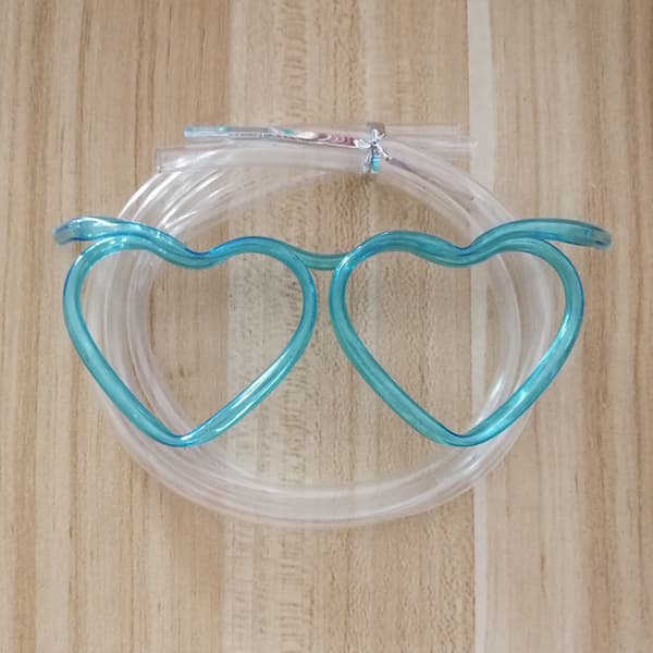 Roliga glasögon sugrör Flexibla mjuka sugrör Blue