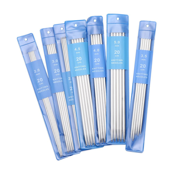 5 st/ set 20 cm raka stickor Rostfritt stål Virknål Gör-det-själv-tröja Vävstickningsverktyg Sytillbehör Ivory White