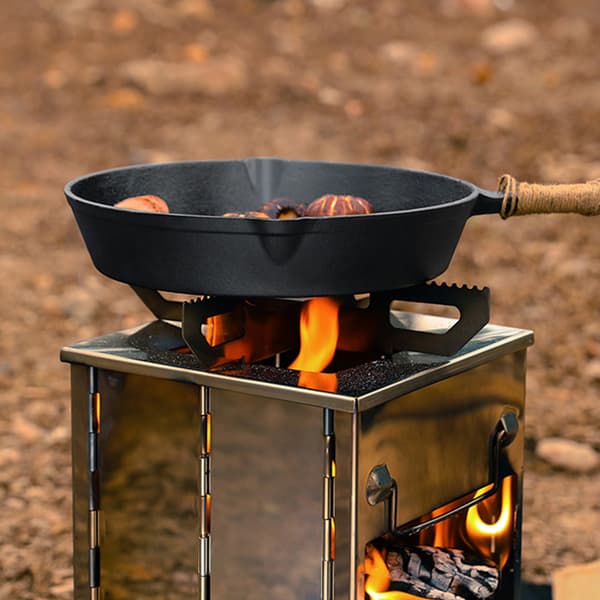 Hopfällbar vedeldad spis Bärbar lätt picknickgrill för campingvandring Medium