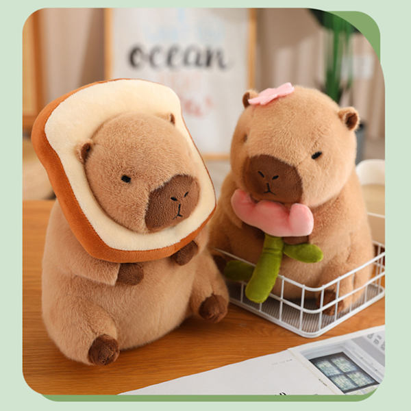 Tecknad Capybaras plyschleksak med sött cover Bekväm plyschfyllning, slängkudde för sovrum, vardagsrum 30cm