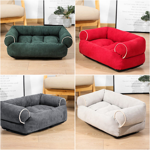 Solsäng Maskintvättbar Supermjuk plysch fluffig värmande husdjurssäng Dark Grey M