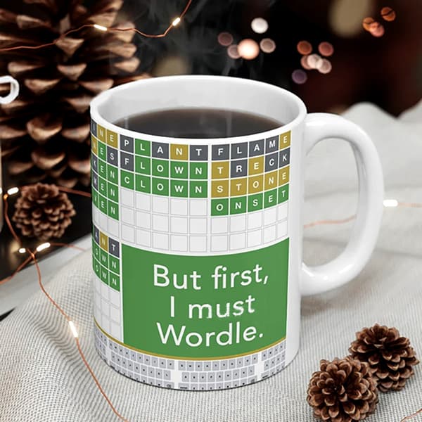 11oz rolig keramisk Wordle-mugg Mode handhållen vattendrickskopp för hemkökskontoret E
