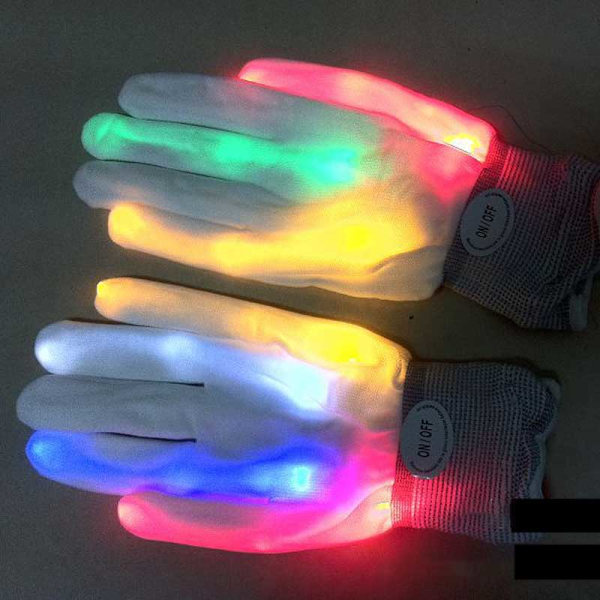 1 STK Kreativ personlighet LED-belysningshandskar Färgglada lysande Halloween julfest Cosplay Present Blinkande handske Colorful