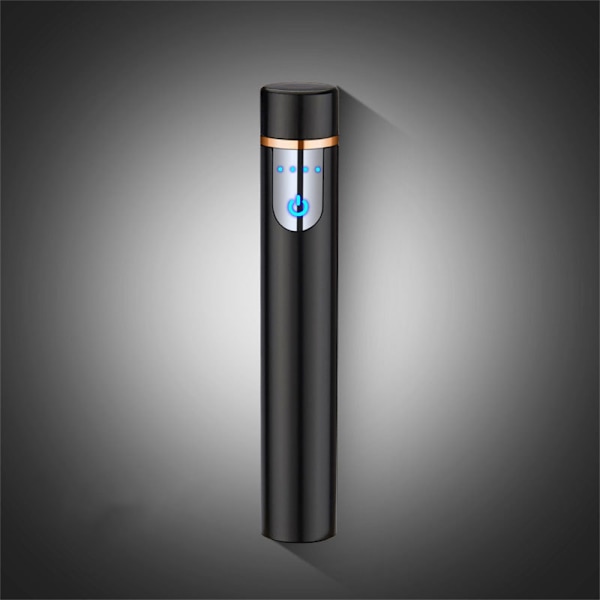 Mini Touch Sensor Flameless Lighter Bärbar USB Uppladdningsbar vindtät tändare Black