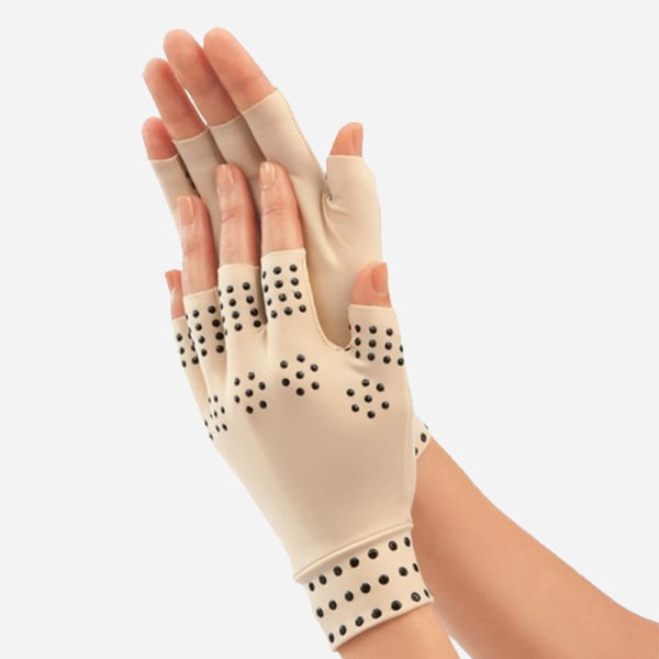 Kompressionshandskar Halvfingrar Träningshandskar Lätta Andningsbara Halkskyddade Halvhandskar För Fitness Black Dot One Size