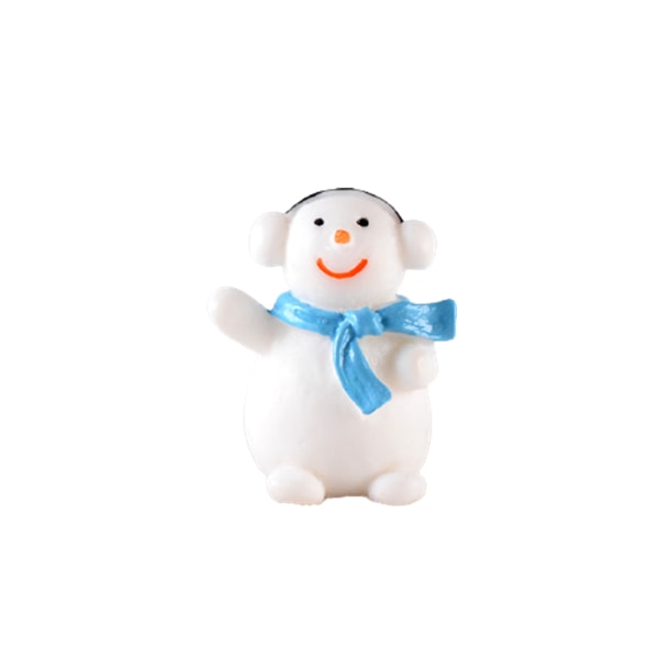 Jultema DIY Mini miniatyrfigur Trädgårdsdeko Jultomten Snögubbe Mikrolandskap för juldekoration 8