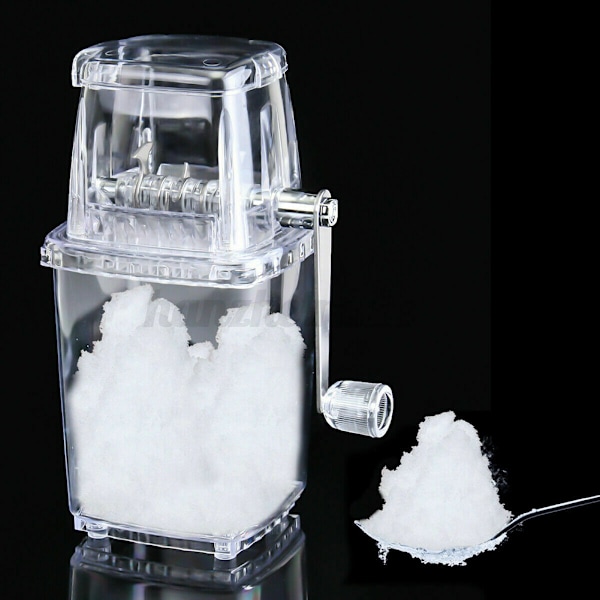 Bärbar manuell iskross Rakmaskin Strimlarmaskin Hand Snow Cone Transparent Ice Machine