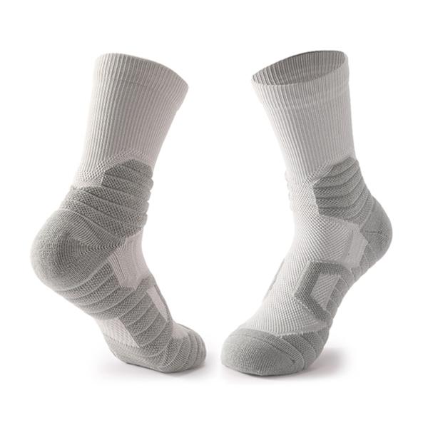 Athletic Cushioned Crew Moisture Control Strumpor för män Komfort för vandring Löpning Gray