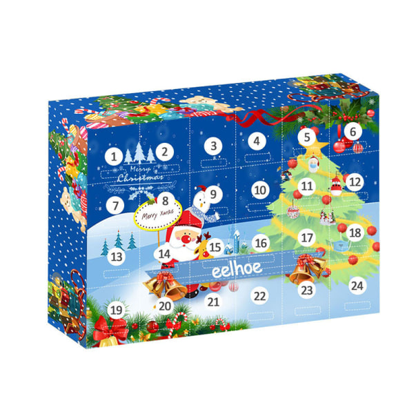 Jul Adventskalender Presenter Box Kreativ Xmas Countdown Kalender Leksaker Bra present för barn Ore Blue Gift Box