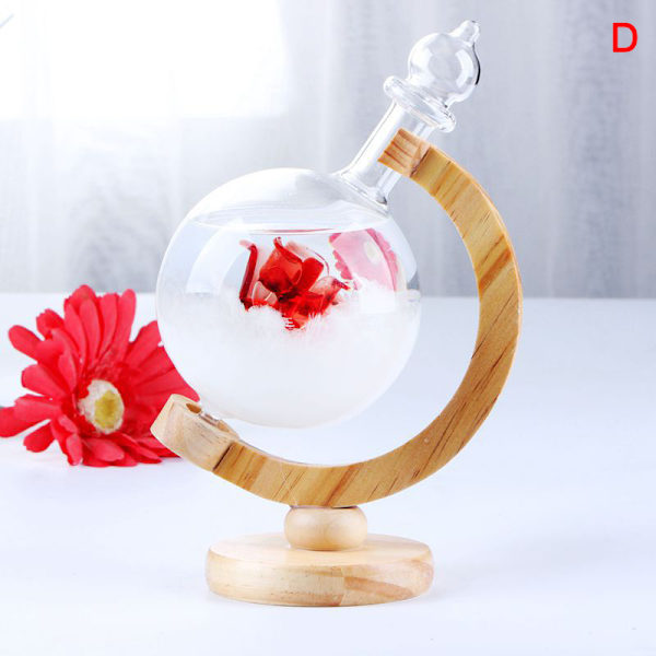 Globformad Storm Glasflaska Väderstation Desktop Väderprognos Transparent Glas Storm Ball Heminredning D