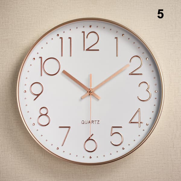 Quartz-Clock Rund Hängande Klocka Plast Mode Design Klockor För Heminredning Vardagsrum 5