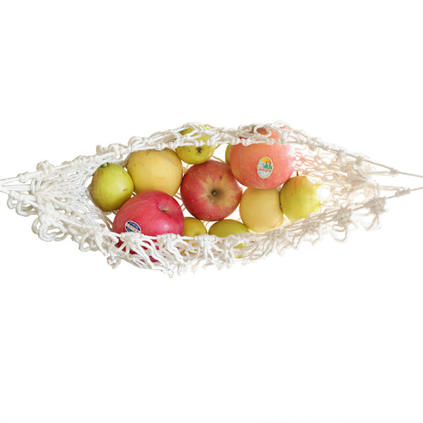Frukt- och grönsaksförvaring Hängmatta Utrymmesbesparande Handvävd köksinredning Beige
