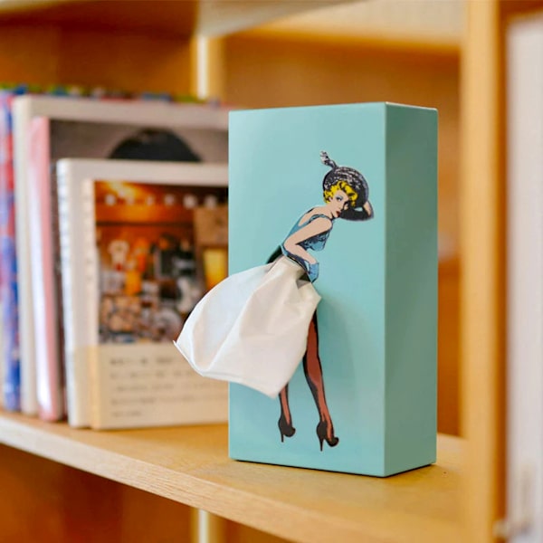 Flying Skirt Tissue Box Cover Härlig dekorativ bordsskiva Tissue Box för hemmet sovrum Beige