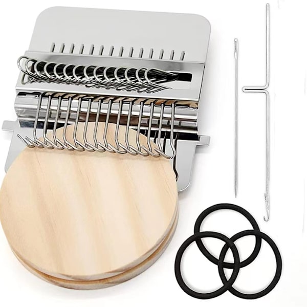 Mini Stopningsmaskin Lätt att bära Hushållsstickmaskin för nybörjare Gray 10 Pins