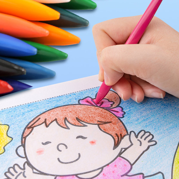 12/24/36 färger konserverade tvättbara kritor set icke-smutsiga handfärgade pennor för barn ritning 24 Colors