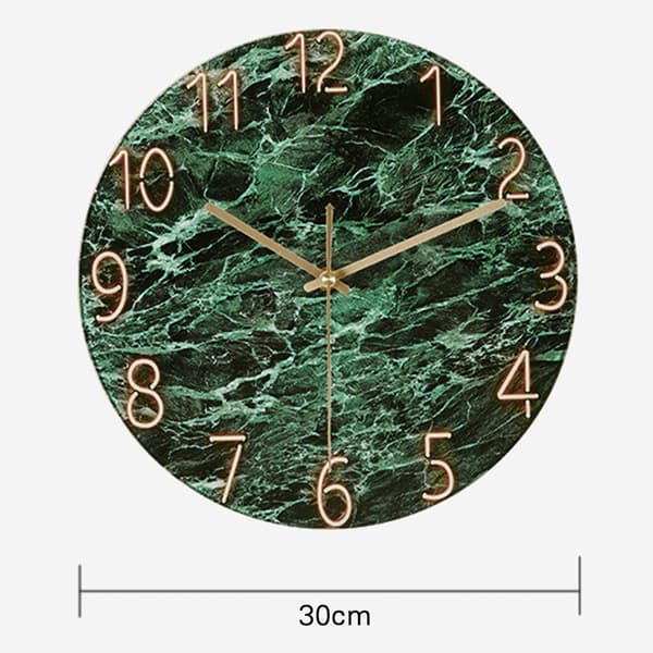 Rund Silents Väggklocka 30cm Glasklocka Väggar Konstbild För Hemmakontoret