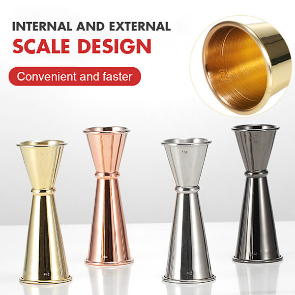 SUSHEN Ny Cocktail Shaker Barware Köksprylar Mått Jigger Cup Hem & Living Rostfritt stål Dual Shot Dricka Spirit Bar Tools 30ml-60ml Black