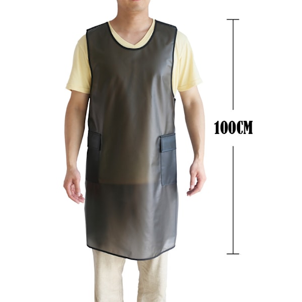 Vattentätt Transparent Förkläde Tpu Miljövänlig Köksbakning Djuraffär Spetsfri Overall Black Lengthen