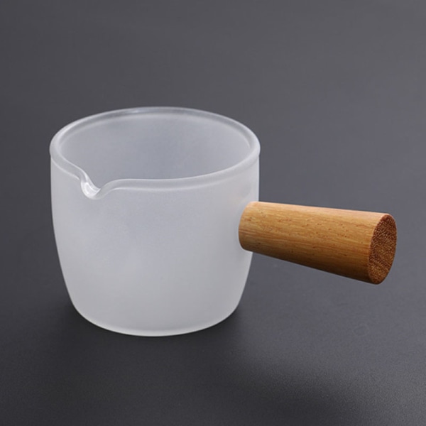 Trähandtag Anti- skållning Kaffekanna Mini Mjölkkanna Glas Kaffekanna Mjölkpanna Transparent Large