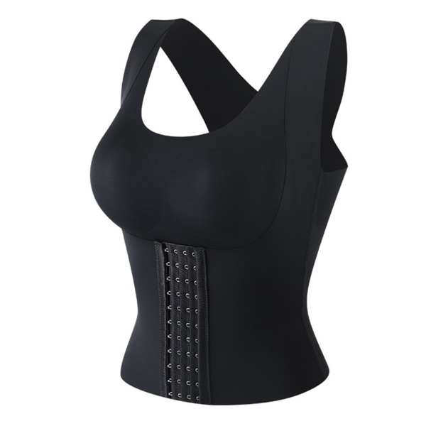 Kvinnor Andas Shapewear 4 i 1 främre spänne bröststöd bröststöd väst Black L