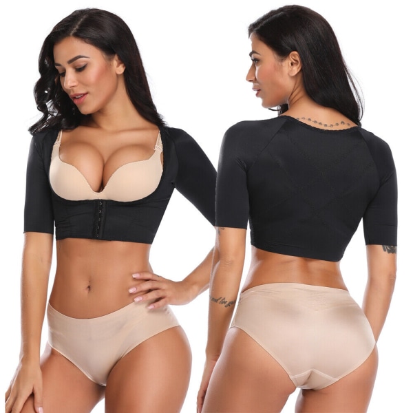 Armslimming Shaper Kompression Slimming Shapewear Push Up Topp Dam Hållningskorrektor svart XL
