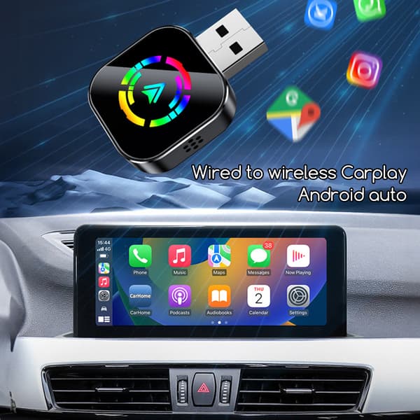 Trådløs CarPlays Adapter Lagfri Forbindelse Stabil Trådløs Androids Auto Adapter Med Stemmestyringsfunktion Black Color Label