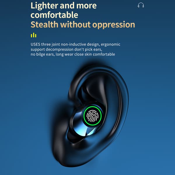 Mode svart/silver kapselformat trådlöst headset Bärbar brusreducerande hörlur för löpning Silver