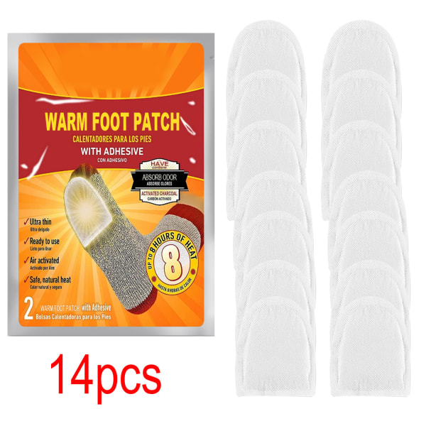 Bärbar varm fotplåster Självuppvärmande innersula Paste Multipurpose Body Foot Warmer Sticker för vinter 14pcs
