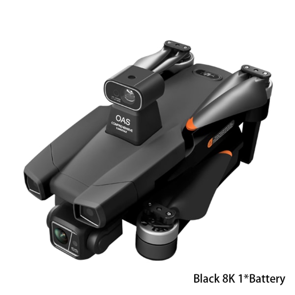 Mini Borstlös Positionering Flygande Drönare Extra Lång Uthållighet Quadcopters Leksaker Nyhet Födelsedagar Present Black 8K 1B
