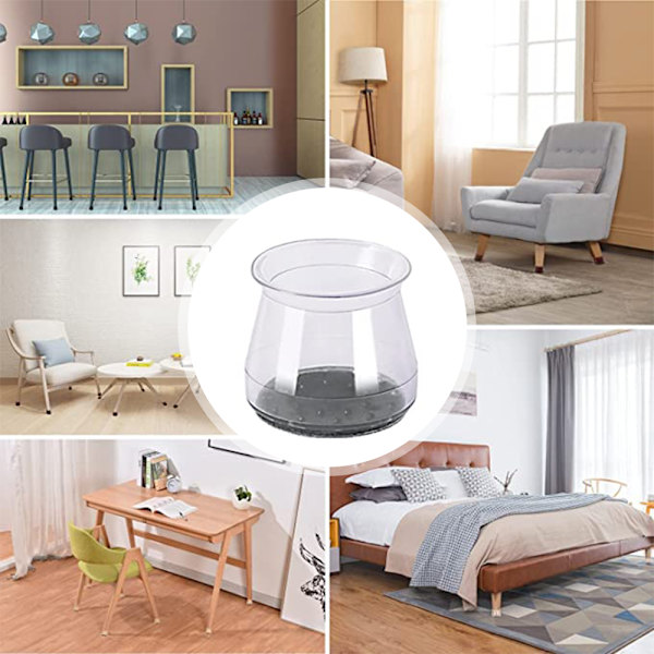 Silikonbord och cover Tjocka halkfria stolbensgolvskydd Transparent White