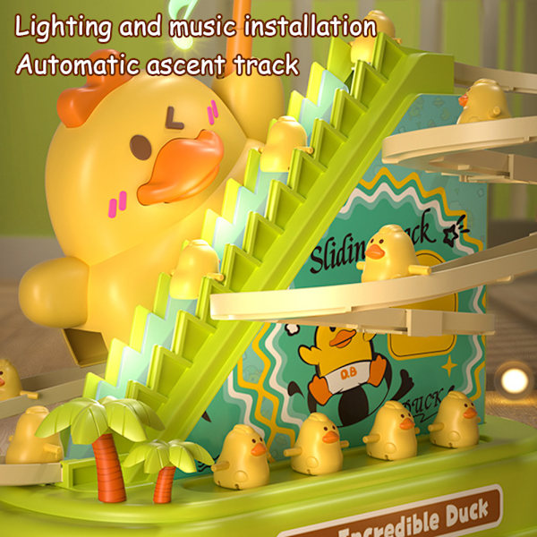 Söta ankor rutschbana leksaker med 6/12/18 Ducks Lights Musik Tidiga pedagogiska leksaker för pojkar Flicka Barn 18 Ducks