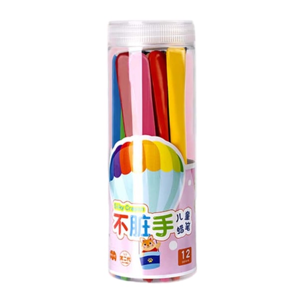12/24/36 färger konserverade tvättbara kritor set icke-smutsiga handfärgade pennor för barn ritning 12 Colors